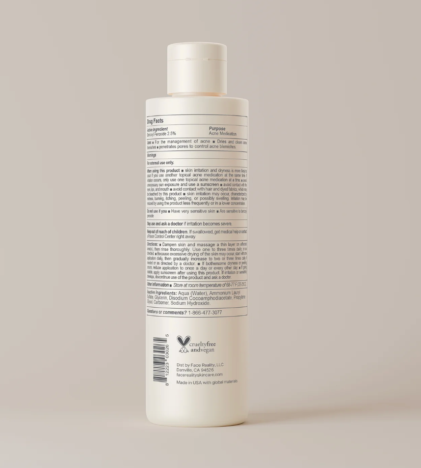 Acne Face and Body Wash (2.5% Benzoyl Peroxide)